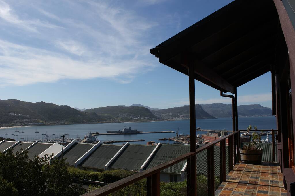 The verandah and the view of the Table Mountain range.