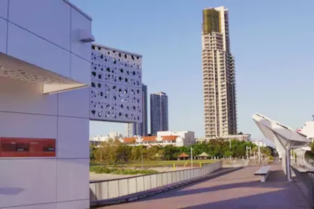 Broadwater Parklands, a short walk across the road!