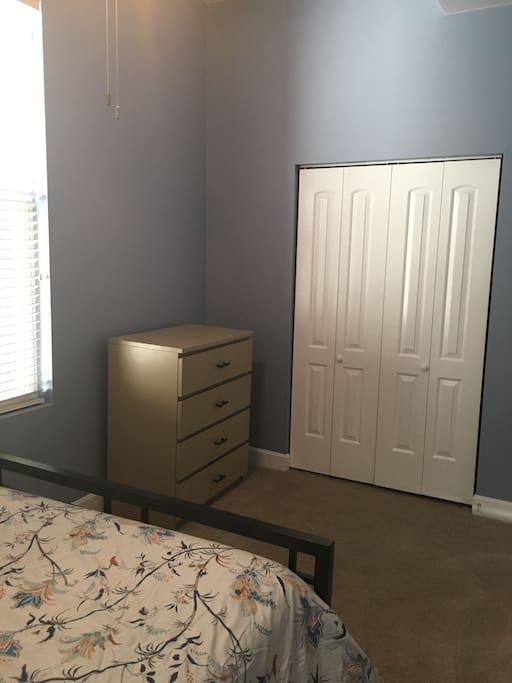 Closet and dresser are empty, for your use!