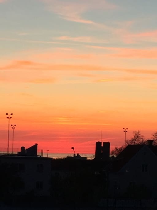 Solnedgång i havet