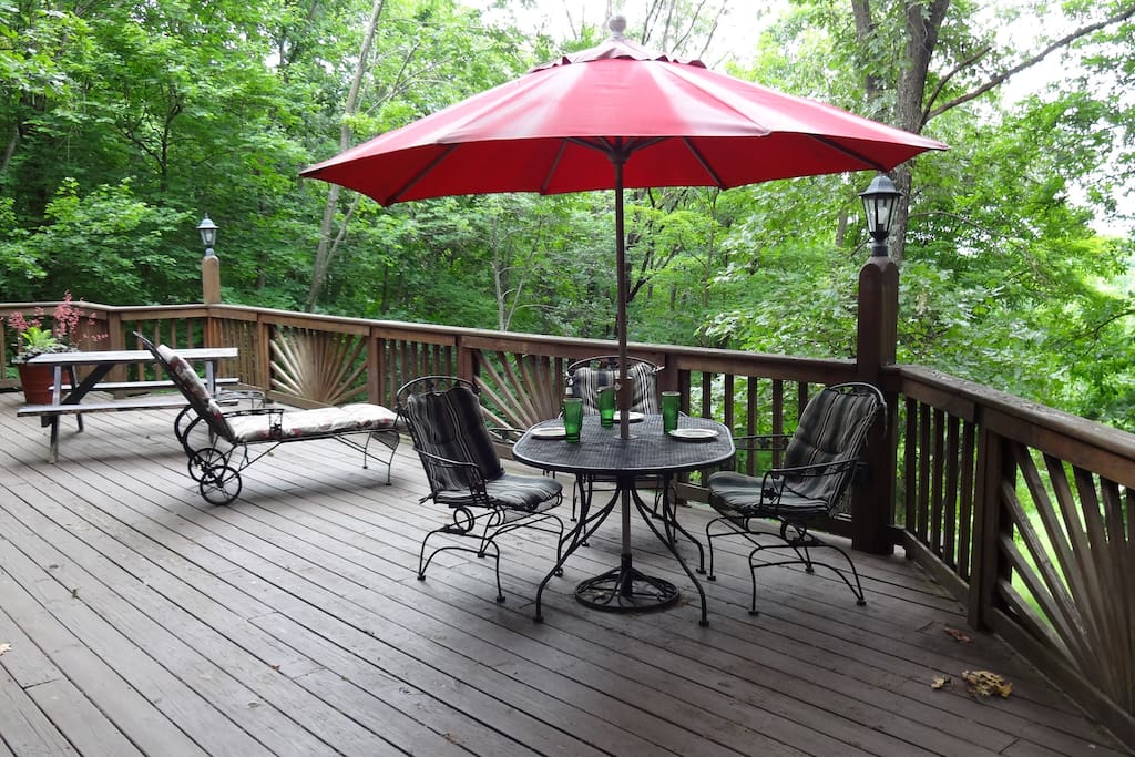 Dine on the deck while observing birds and wildlife