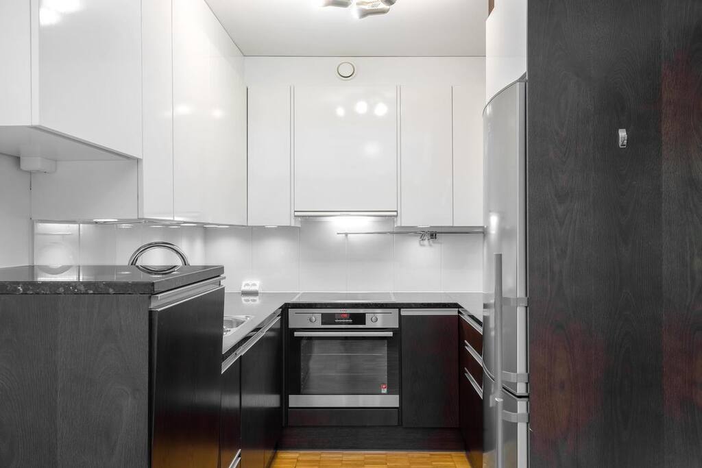 The kitchen with high-standard appliances