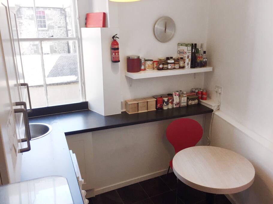 Kitchen with a dining table