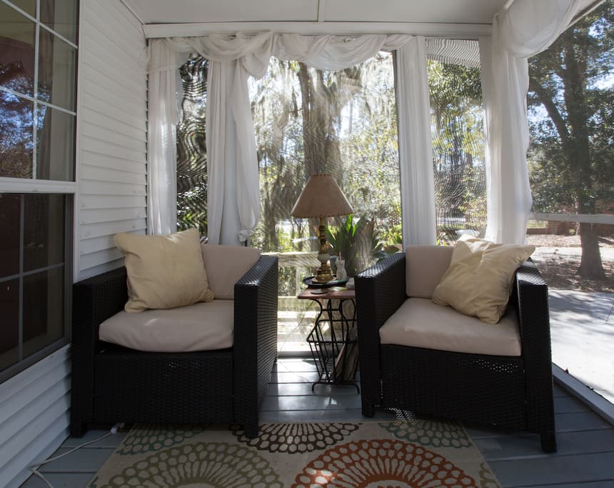 South view of veranda overlooking front garden