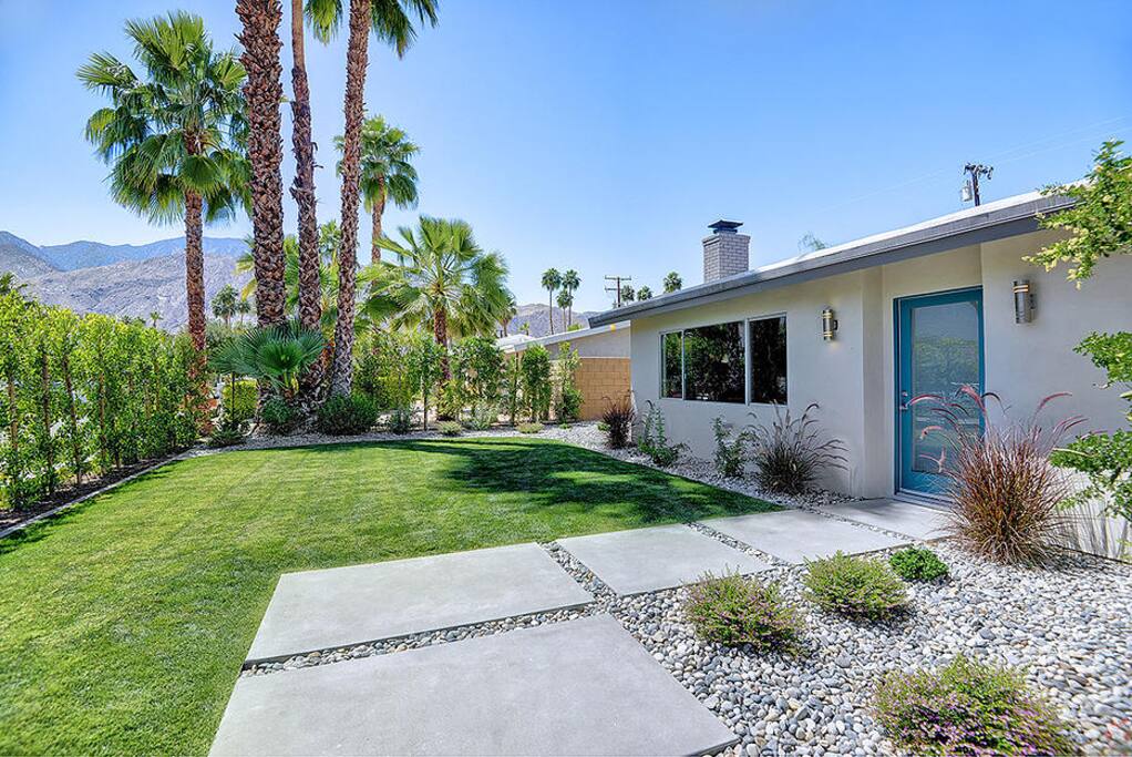 Heading into the front door and yard of the house.