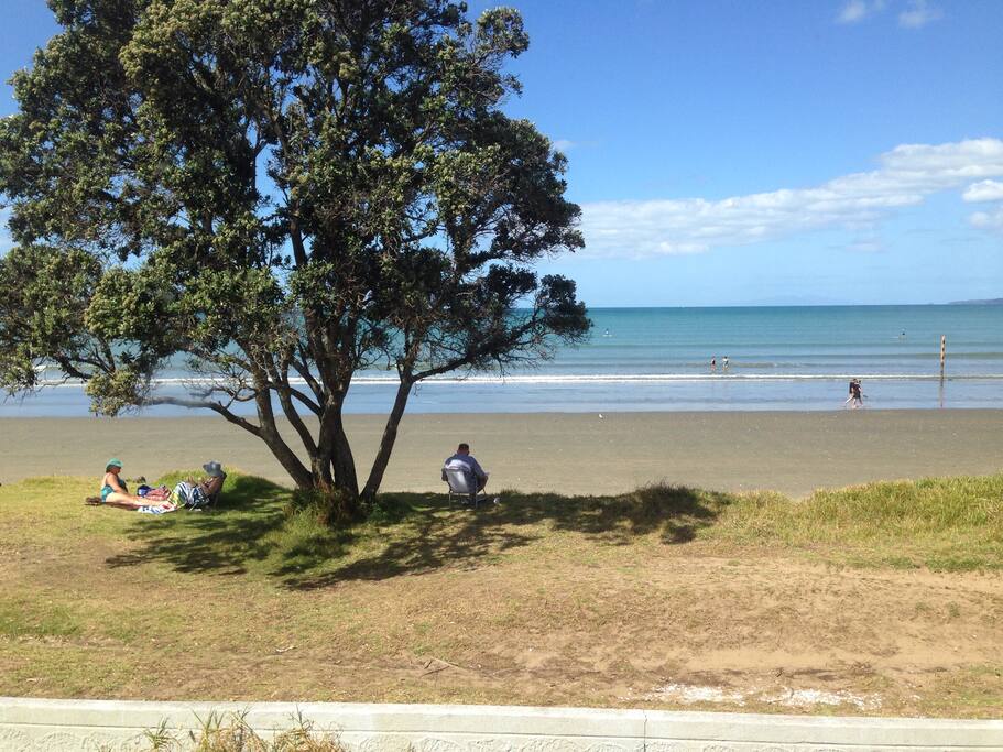 The beach is just outside the door