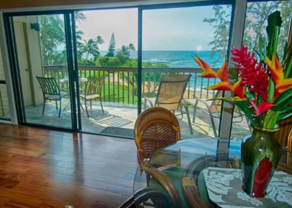 Dining area has a fantastic view