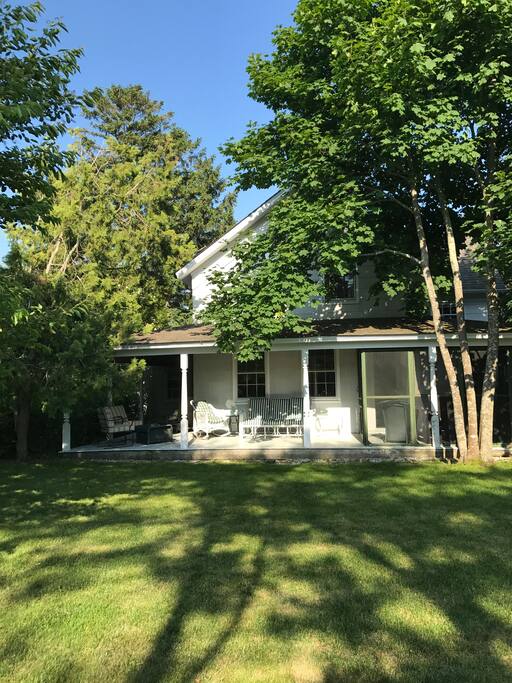 back yard and porch