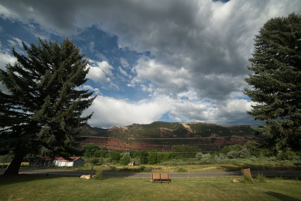 The reds and greens of the Animas Valley from the front yard.