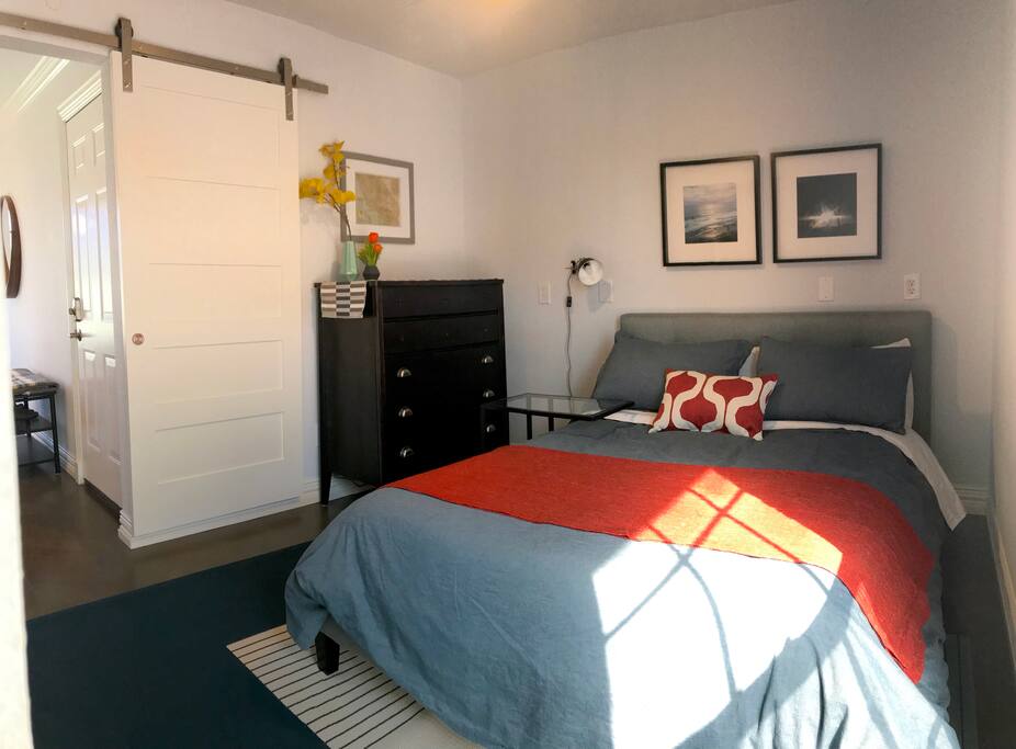 Private bedroom-memory foam mattress and bamboo gel pillows