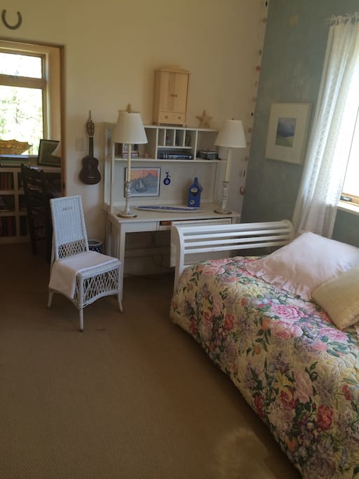 Twin bed under window