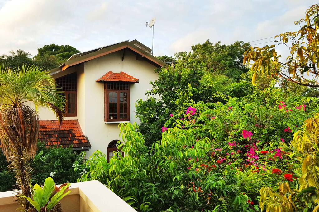 Garden and owners house seen from balcony