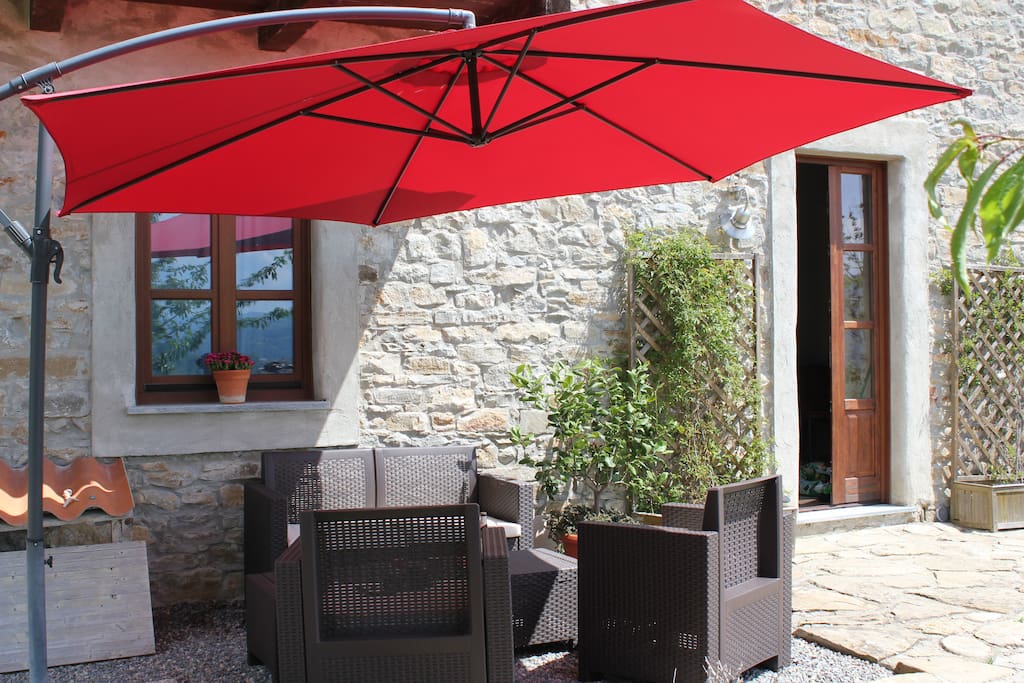 Seating outside the apartment
