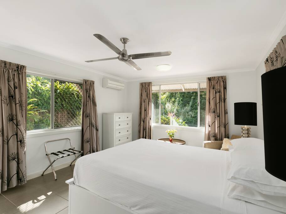 Bright and airy with comfy bed