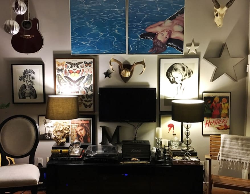 New Entertainment Centre. DVD, Cable, AMP, Guitar, Record Player, and ART;)