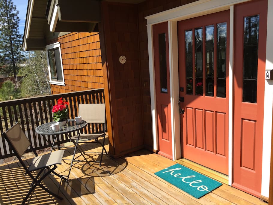Front porch. Enjoy coffee in the morning sun.