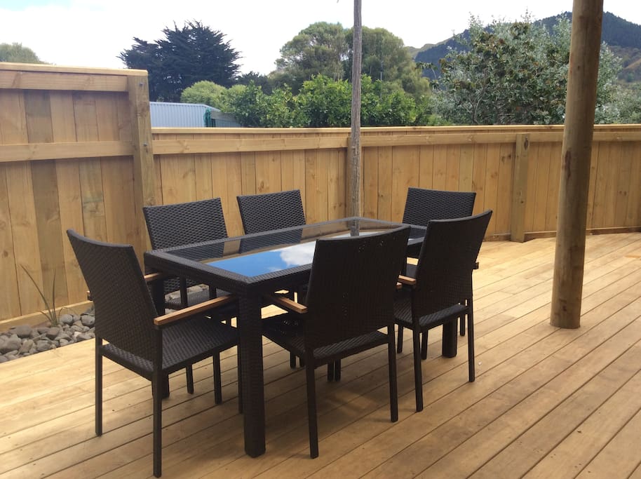 Deck area fully enclosed with security gates