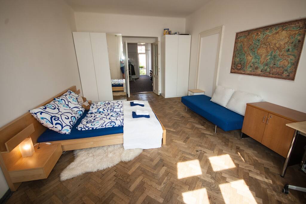 Bedroom and wardrobe