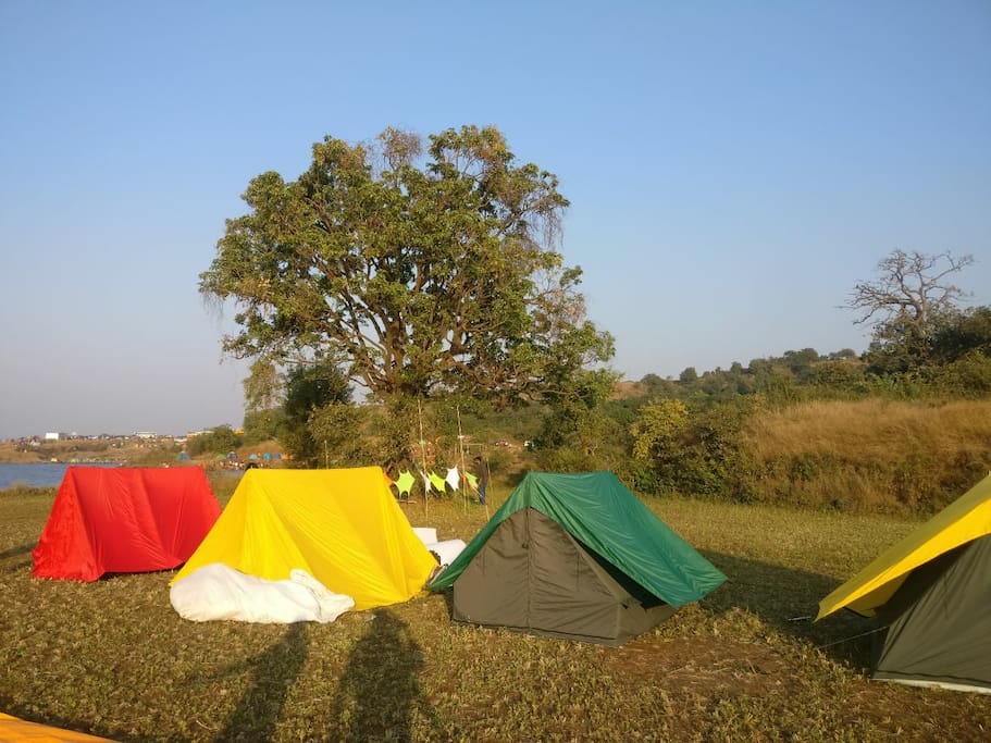 Our tents with proper beddings