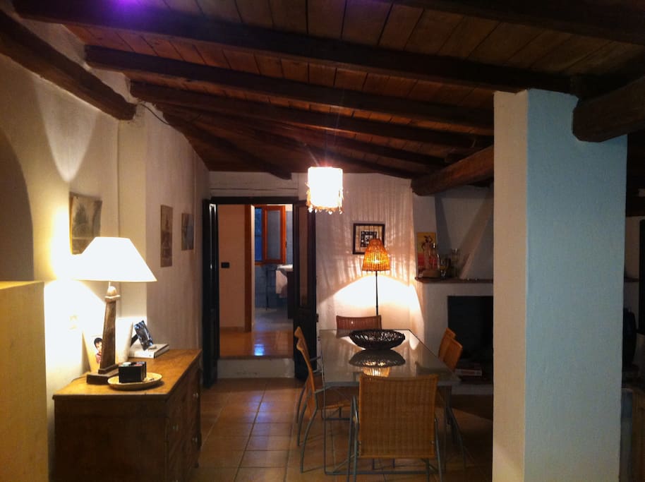 another view of the living room. the celing is now white