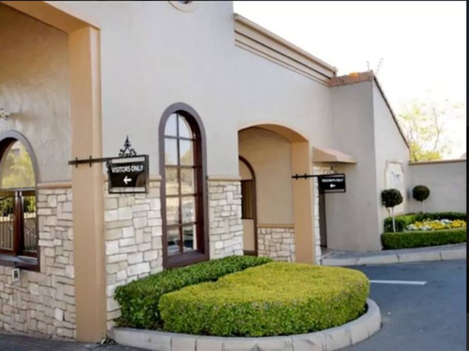 The entrance to the complex