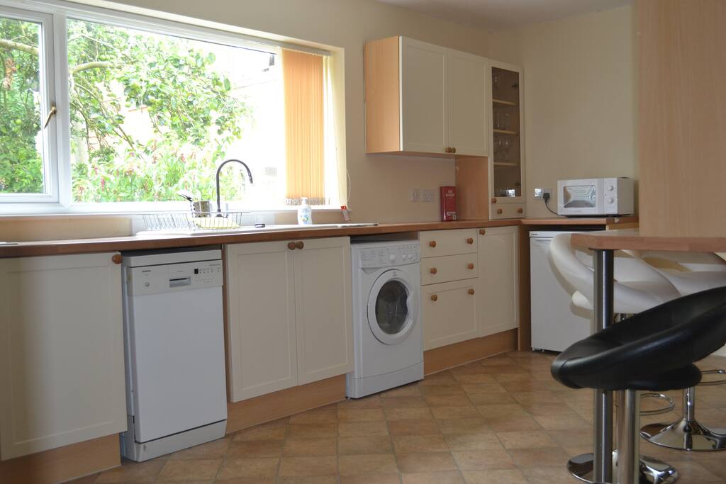 Dishwasher, fridge, microwave.