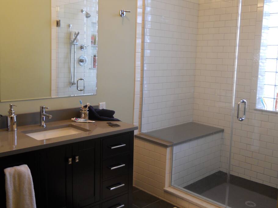 A wider shot of the new bath.