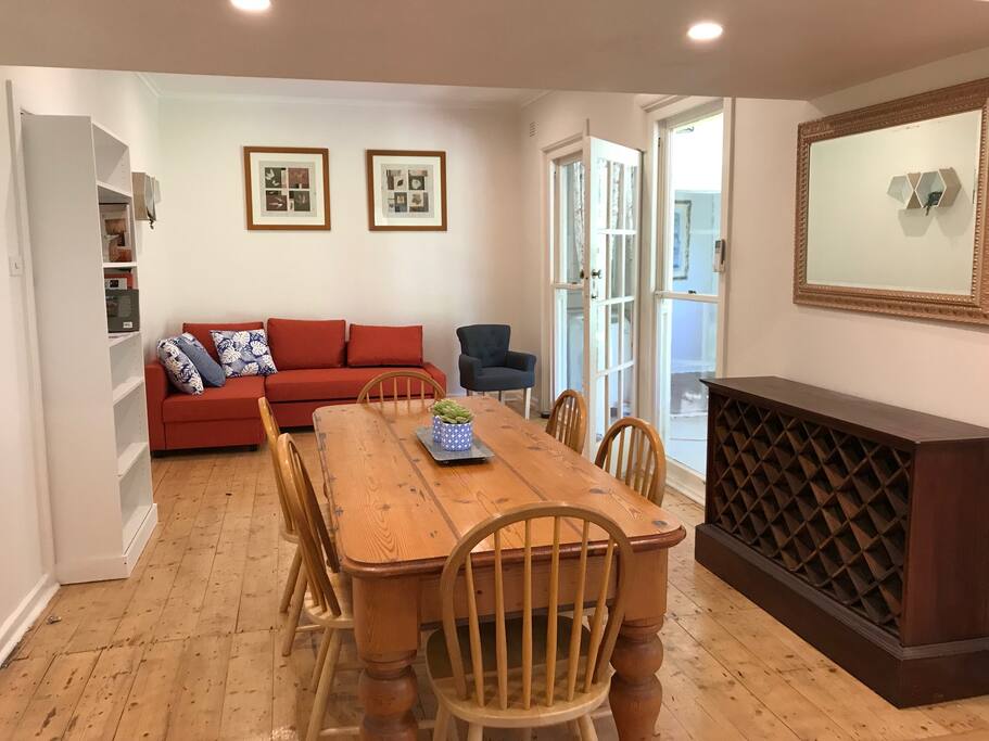 open space dining and living area