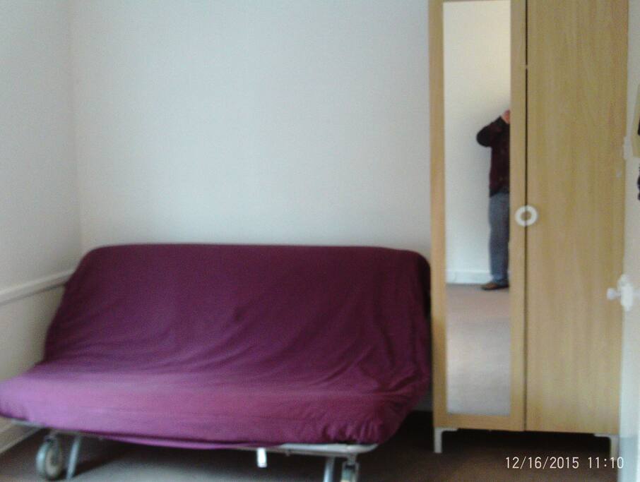 good sofa bed, wardrobe
