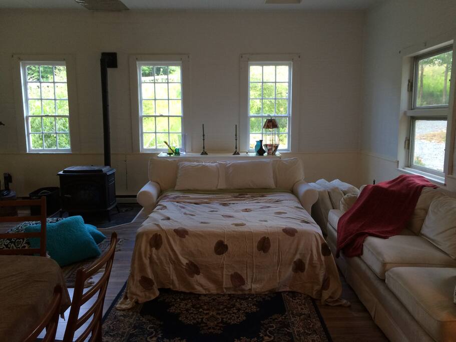 Pull out sofa sleeps extra guests