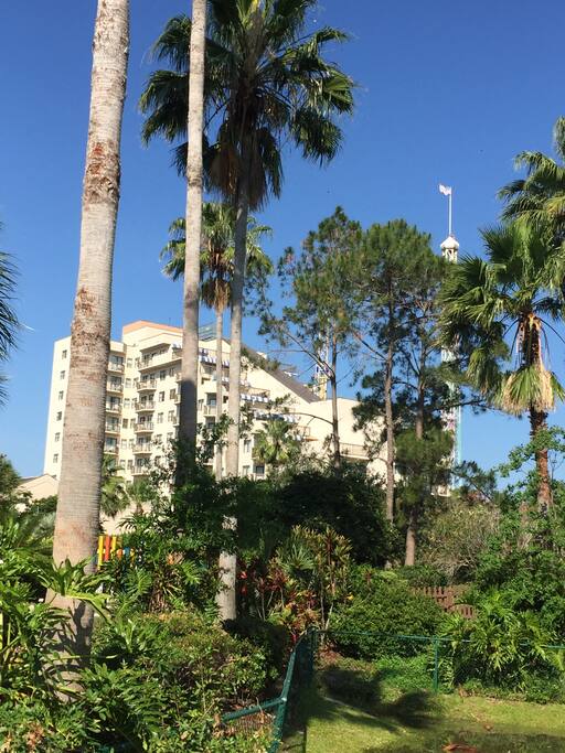 Outside of hotel.