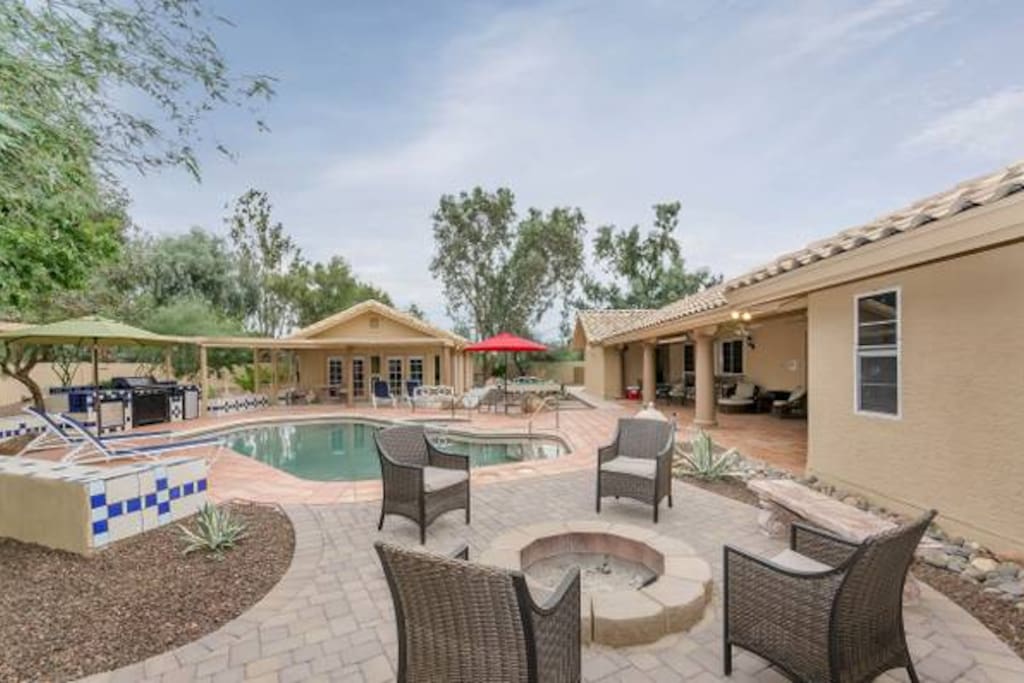 Cozy up to the fire pit with friends and family.