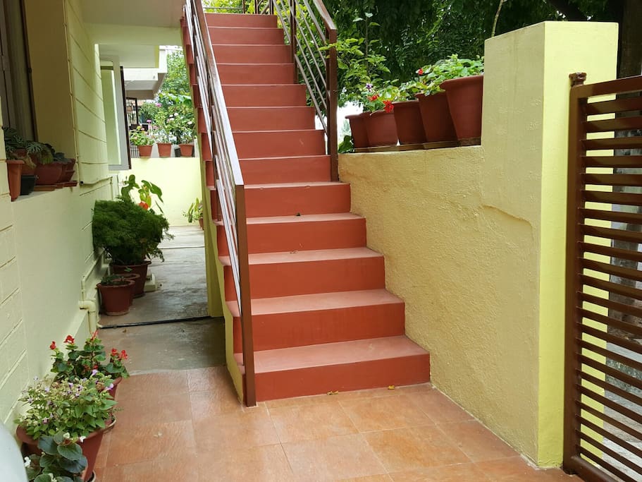 stairs leading up to the 2bhk