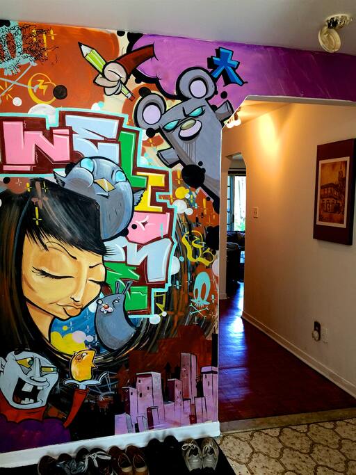 graffiti wall at the entrance
