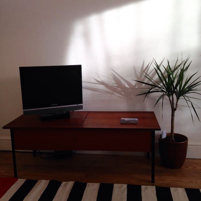 TV with freeview and DVD player, plus selection of DVD's.