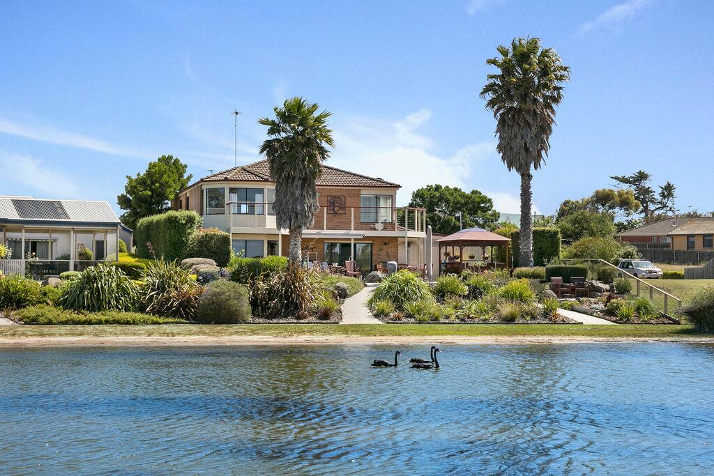 View of house from the other side of lake