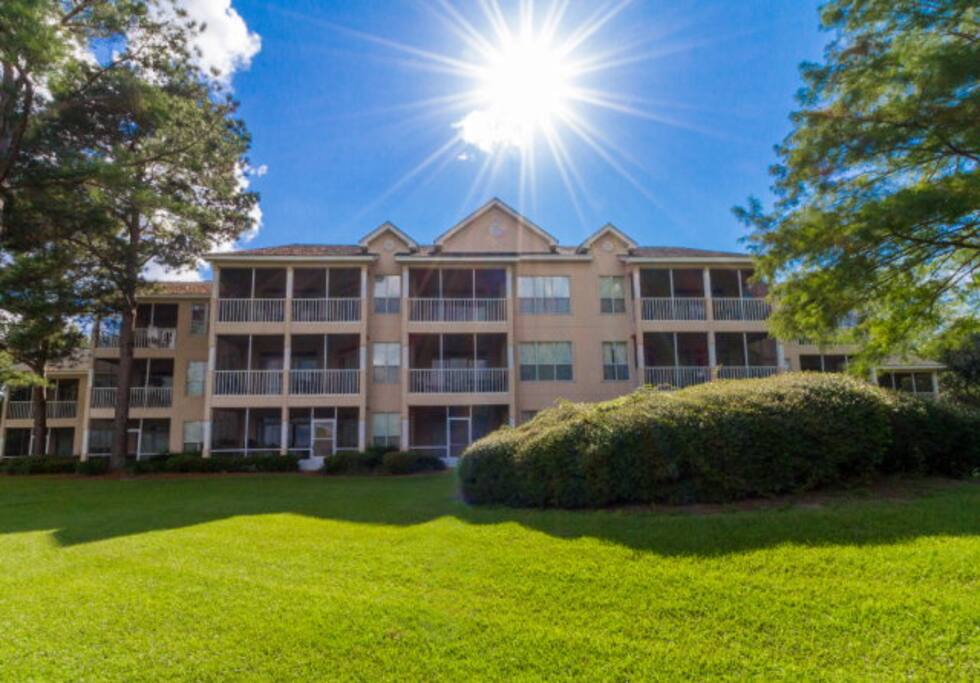 Condo viewed from golf course