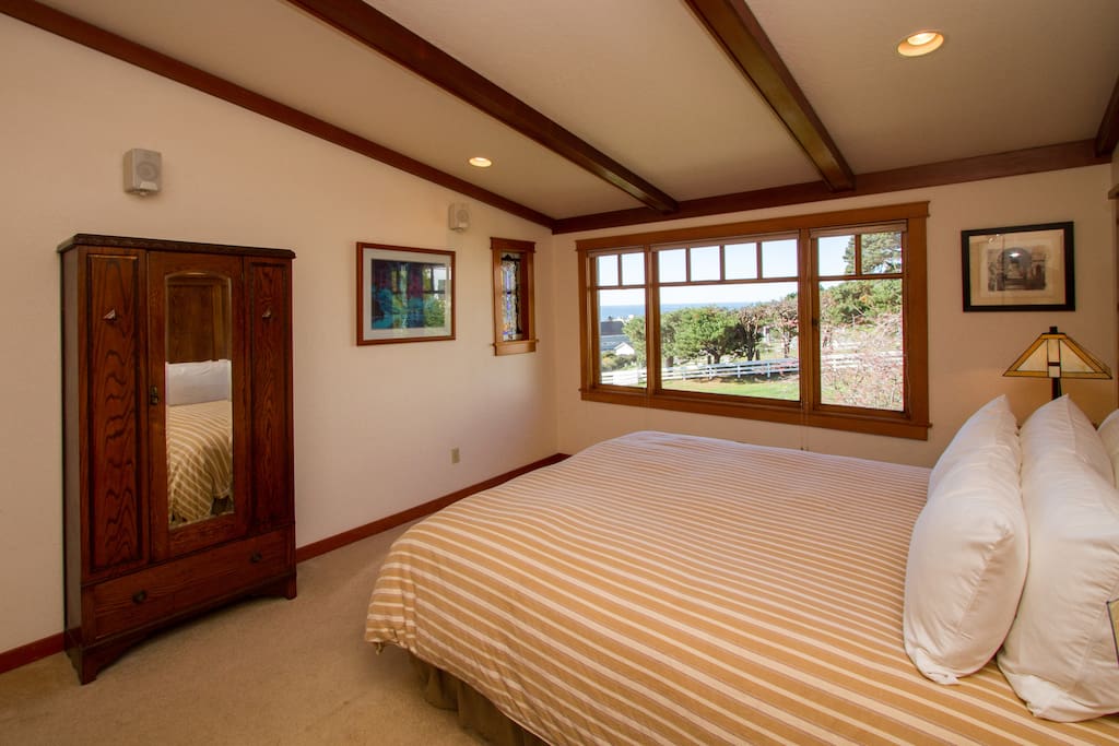 The master bedroom with king-sized bed.