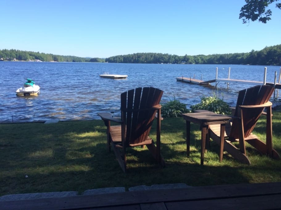 View of the lake from the back porch- relax and enjoy the view!