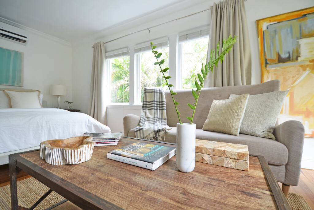 Darling French Linen sofa and coordinating curtains