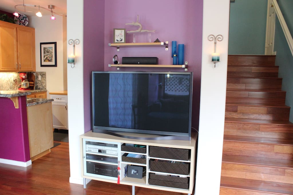 1st Floor: Surround sound entertainment center with 52" TV