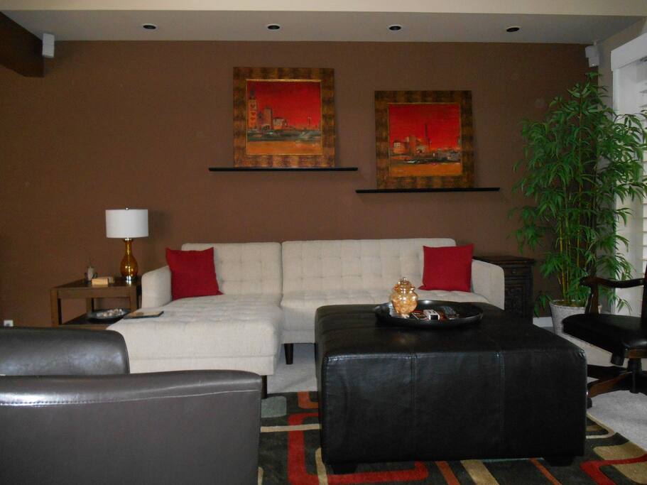 Living Room with Surround Sound Entertainment System