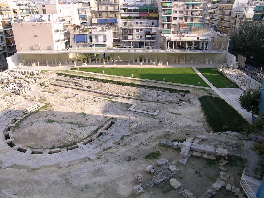 The Ancient Greek Piraeus museum as senn from the terrace