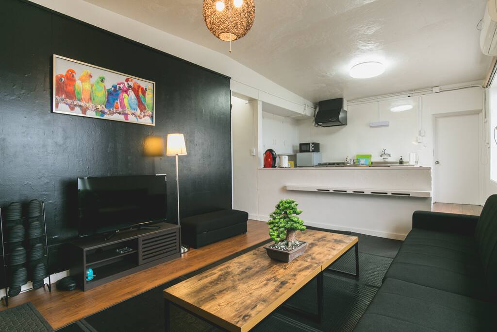 living room & kitchen