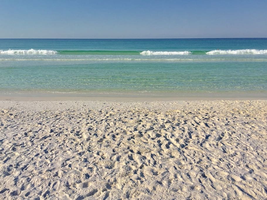 Just 100 footsteps from the patio to the beach.