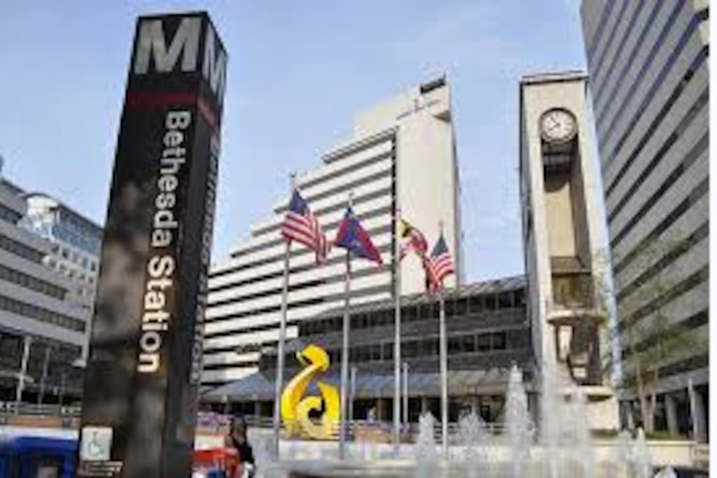 10 mins walk to Bethesda Metro