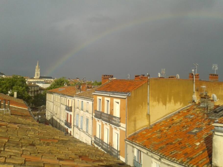 vue depuis l'étage de l'appartement