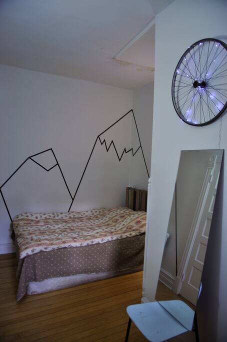 The bedroom.