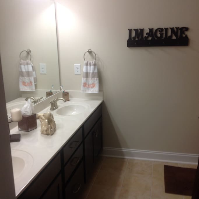 Private Bath with double sink vanity