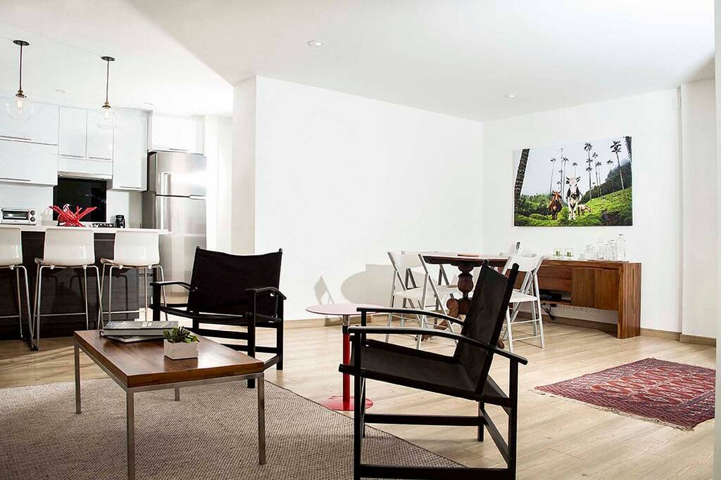 The living room with some decoration.
